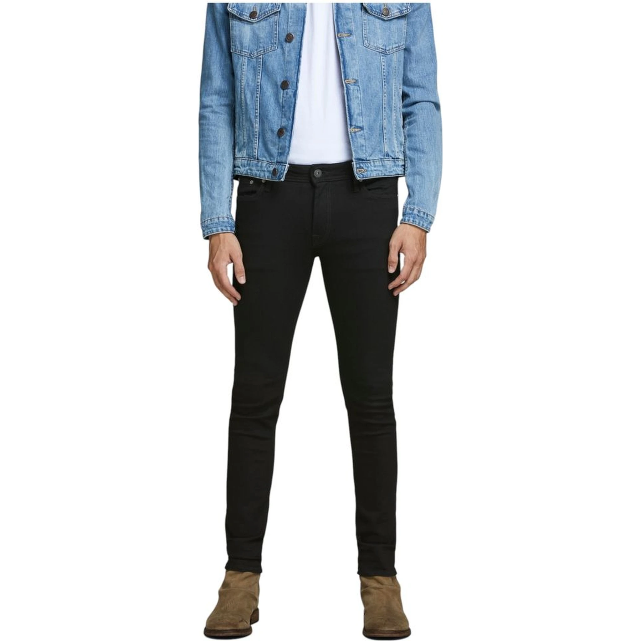 Black Cotton Skinny Jeans