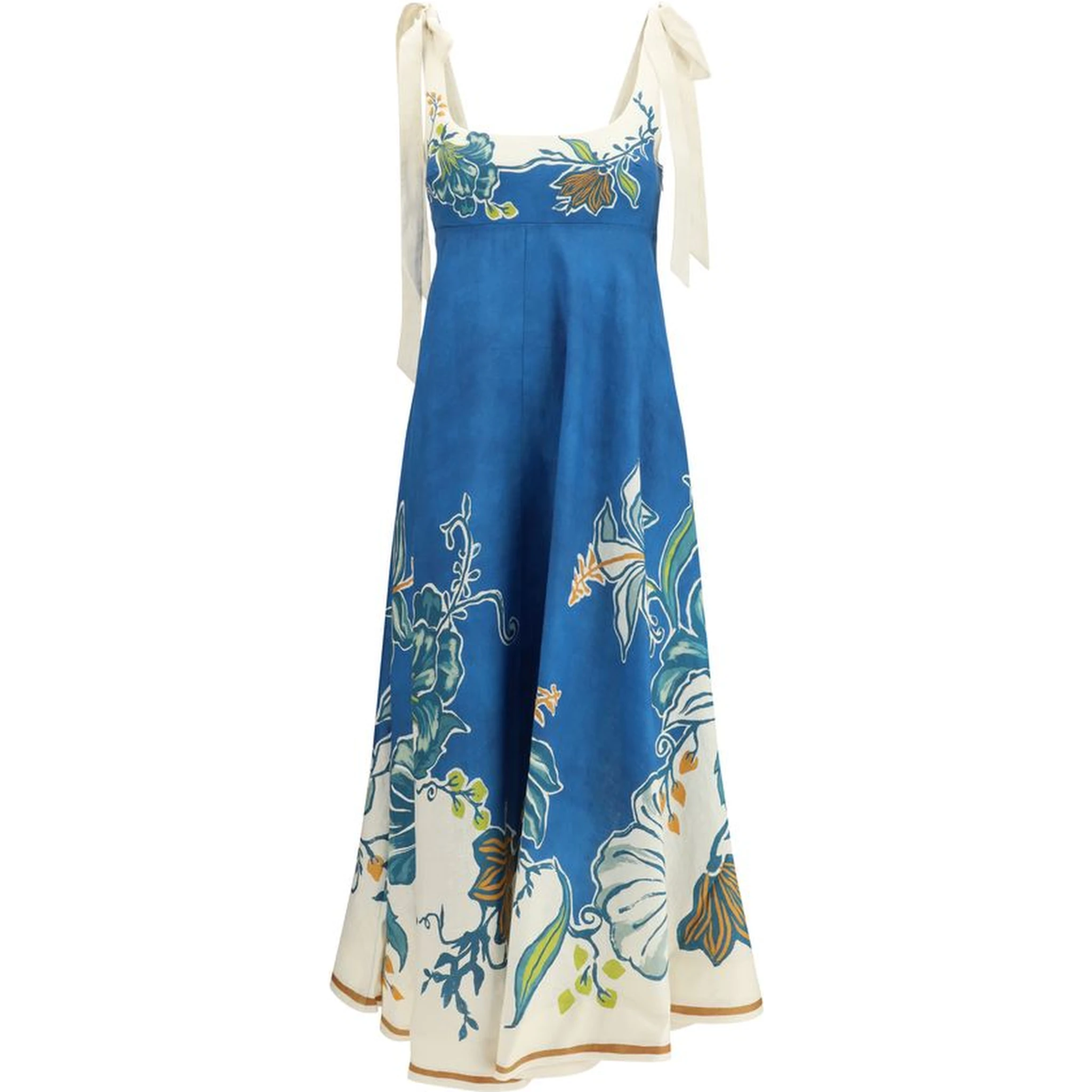 Blue Linen Casual Dress