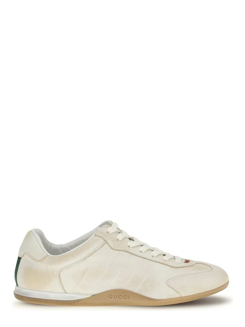 White Calf Leather Bos Taurus Low Top Sneakers