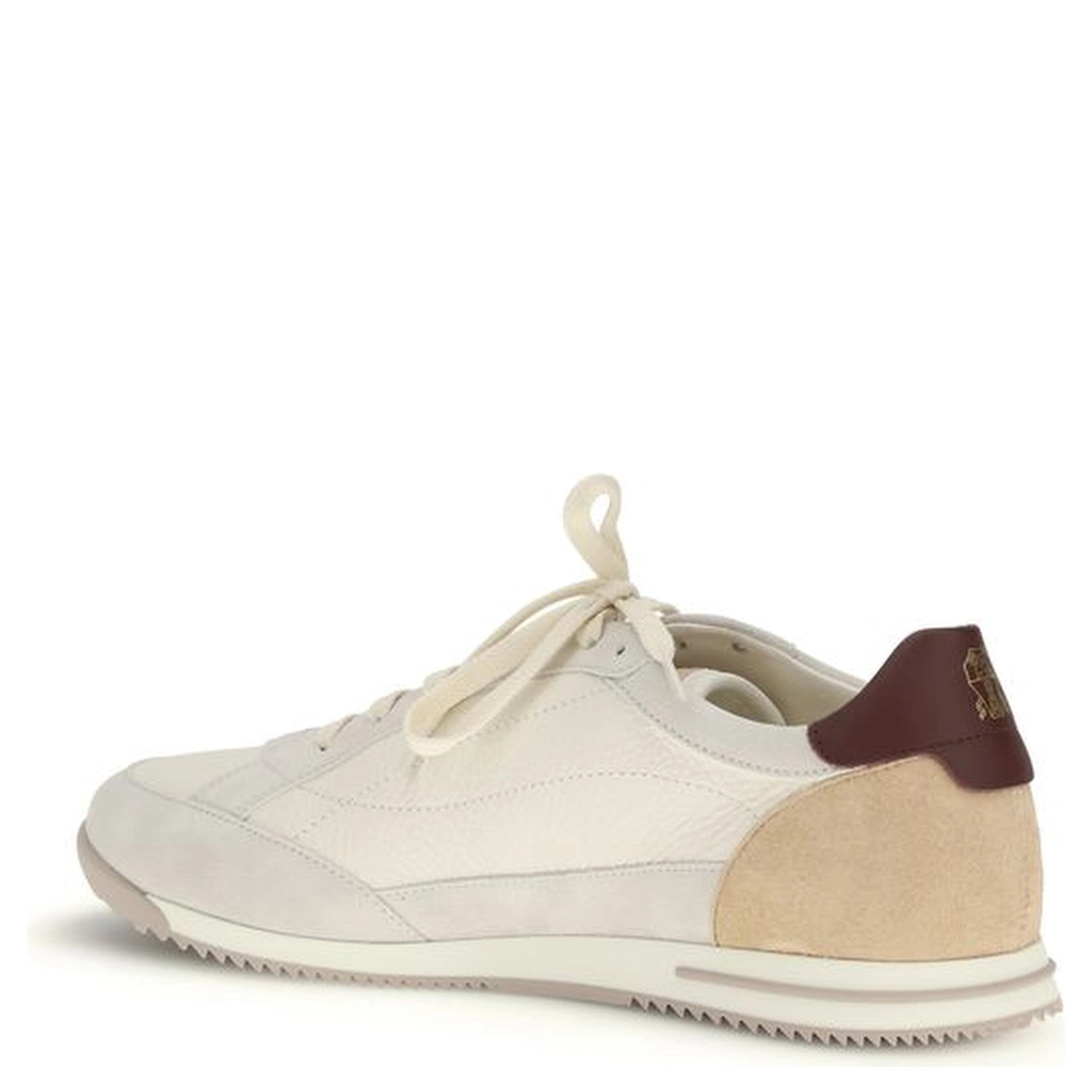 Beige Calf Leather Bos Taurus Sneakers