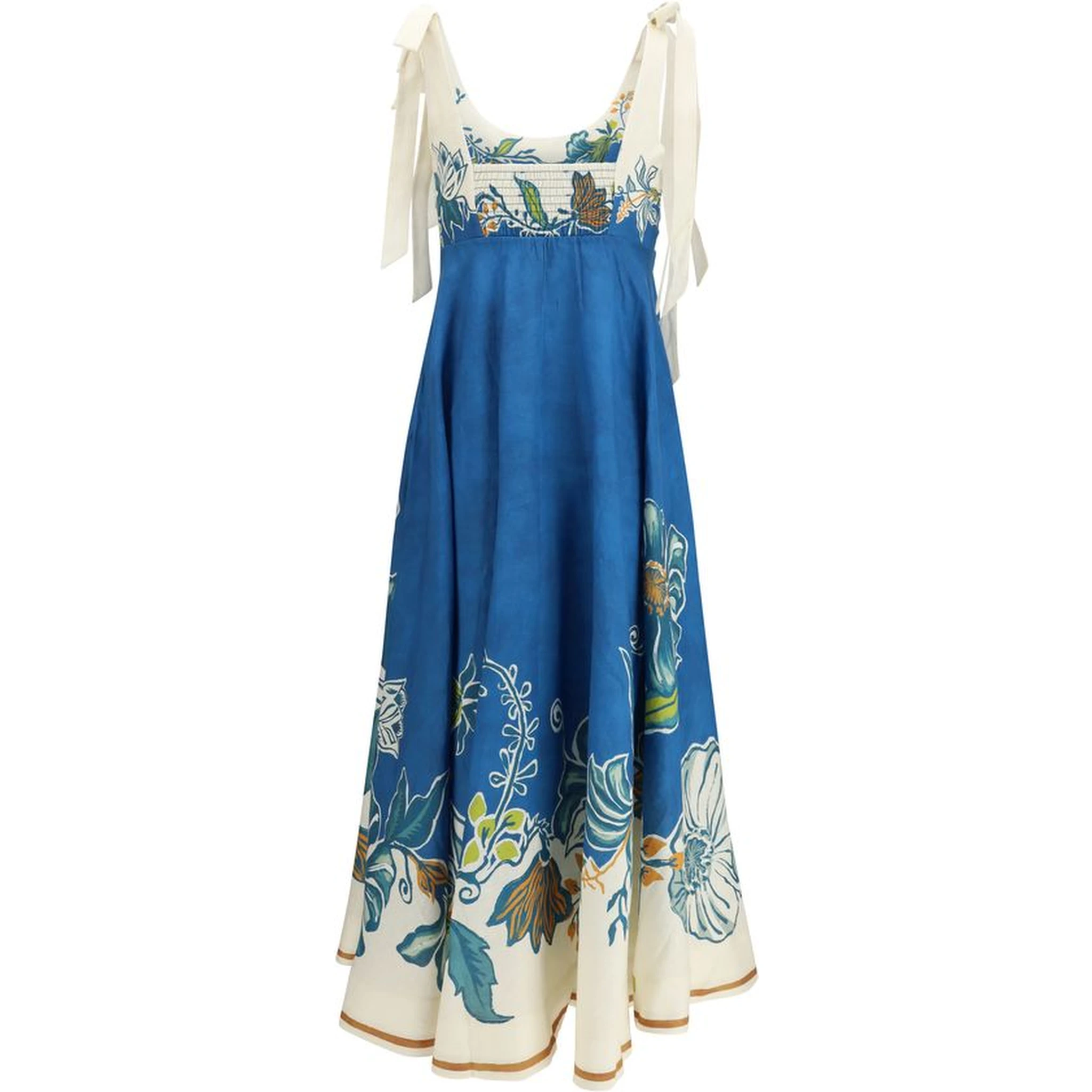 Blue Linen Casual Dress