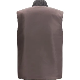 Brown Polyamide Sleveless Jacket