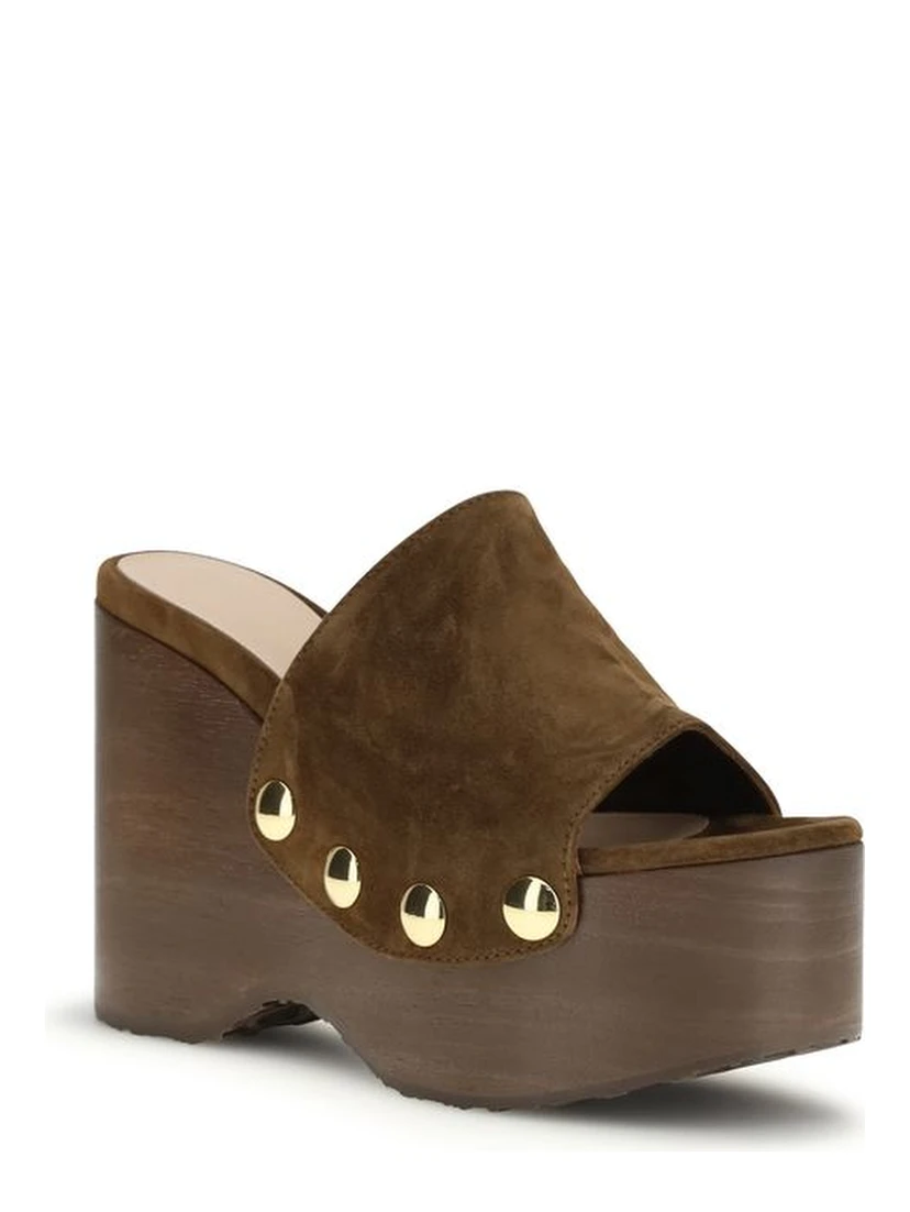 Brown Other Fibres Clogs