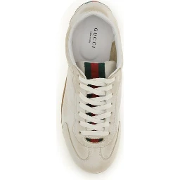 White Calf Leather Bos Taurus Low Top Sneakers