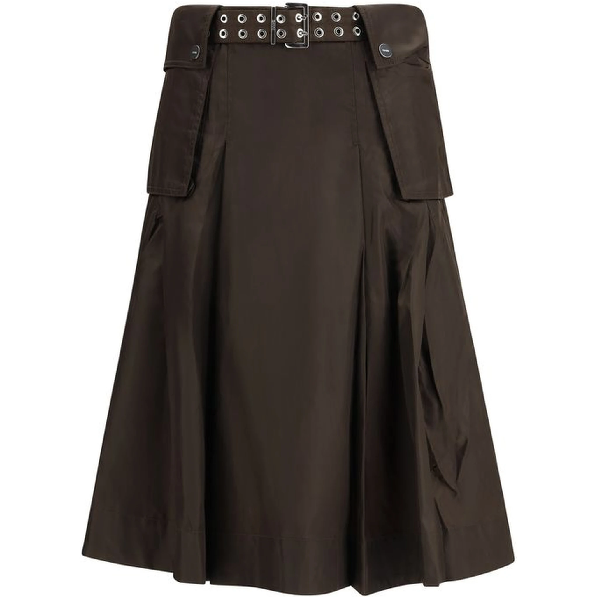 Brown Recycled Polyamide Long Skirt