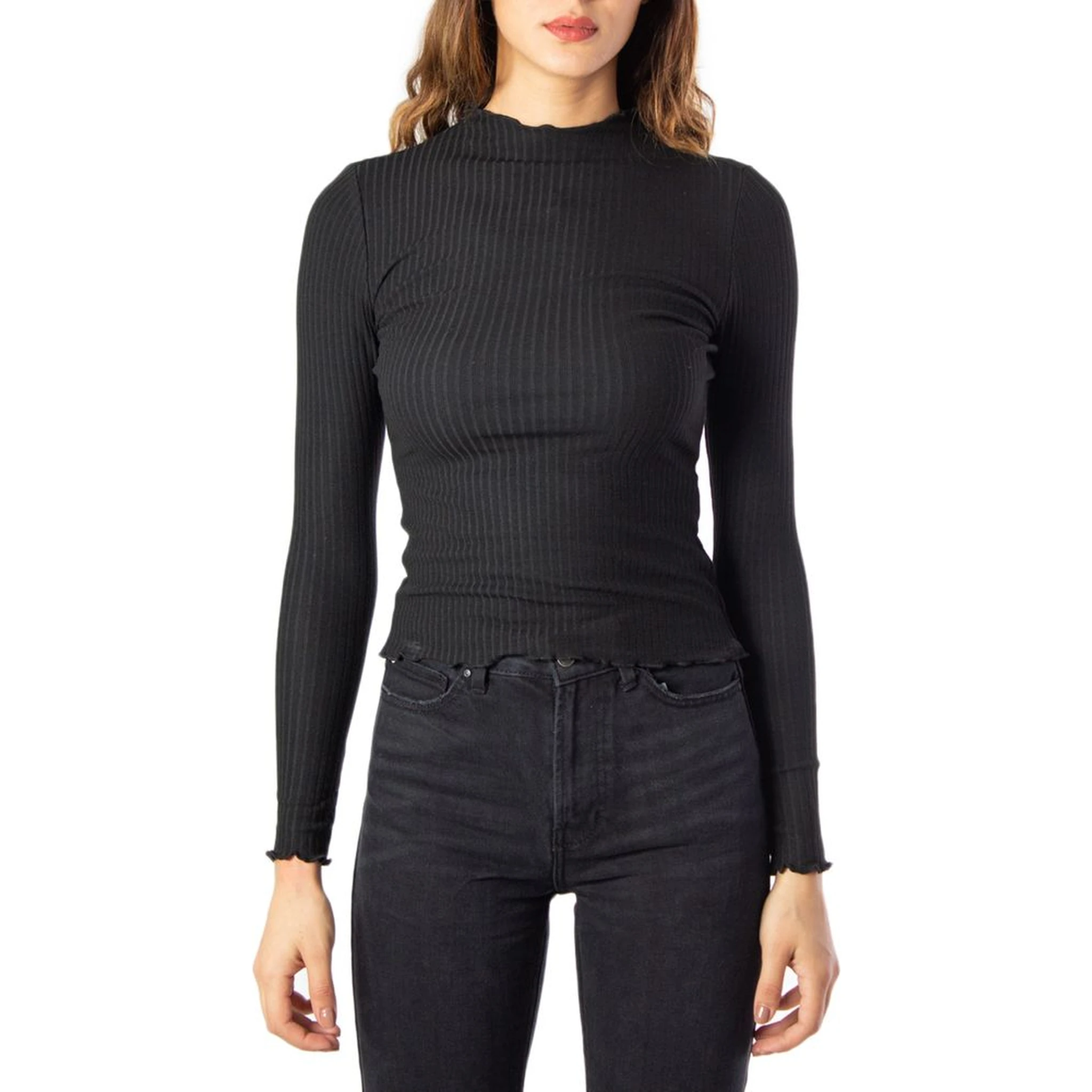 Black Polyester Turtleneck
