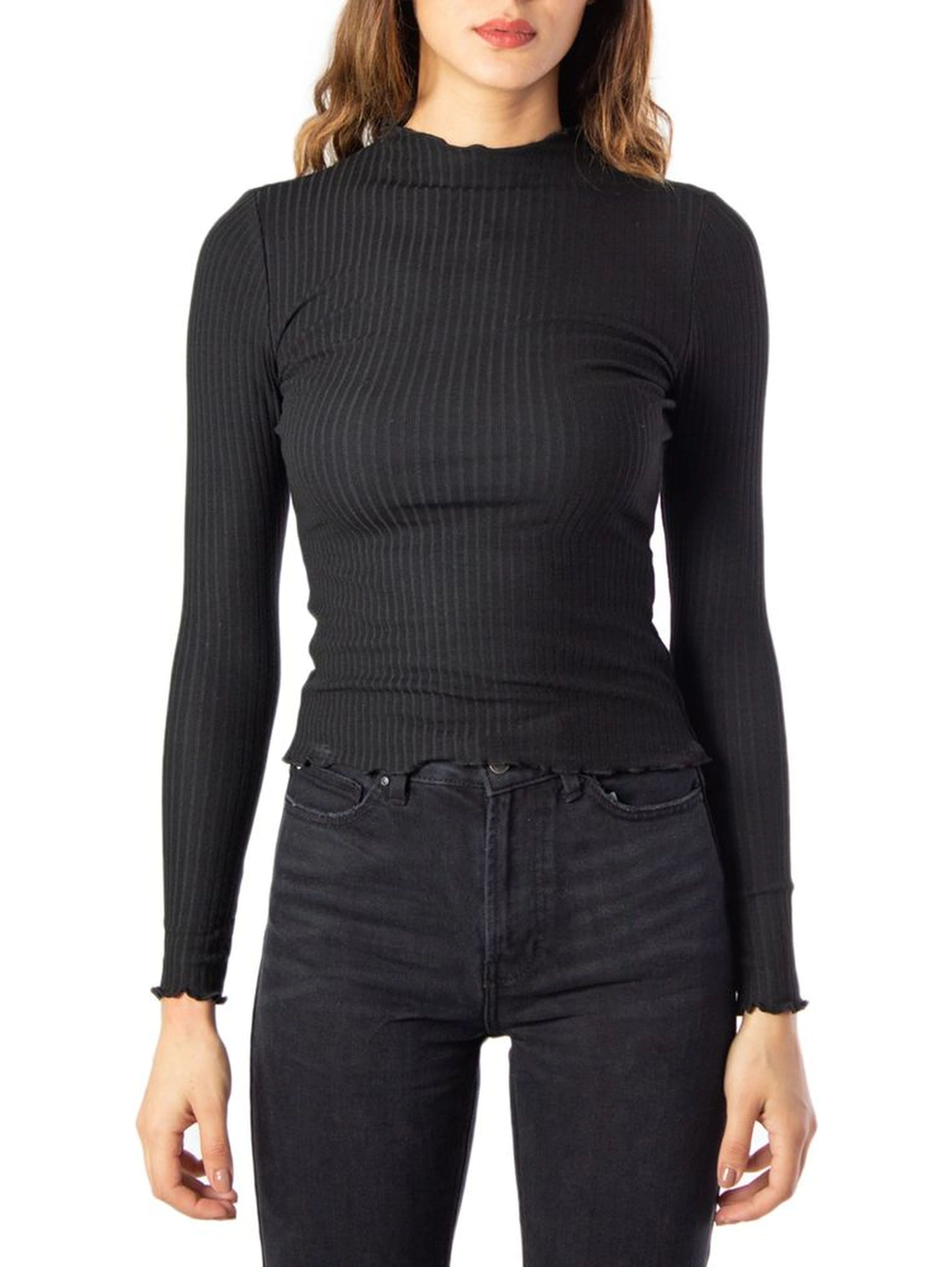 Black Polyester Turtleneck