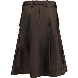 Brown Recycled Polyamide Long Skirt