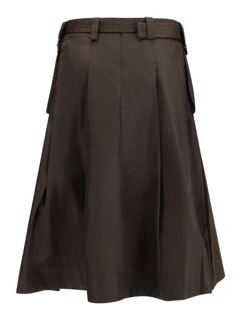 Brown Recycled Polyamide Long Skirt