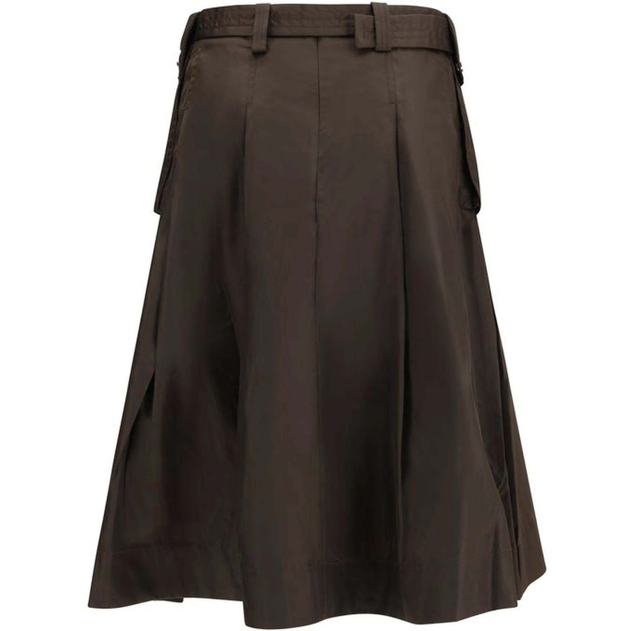 Brown Recycled Polyamide Long Skirt