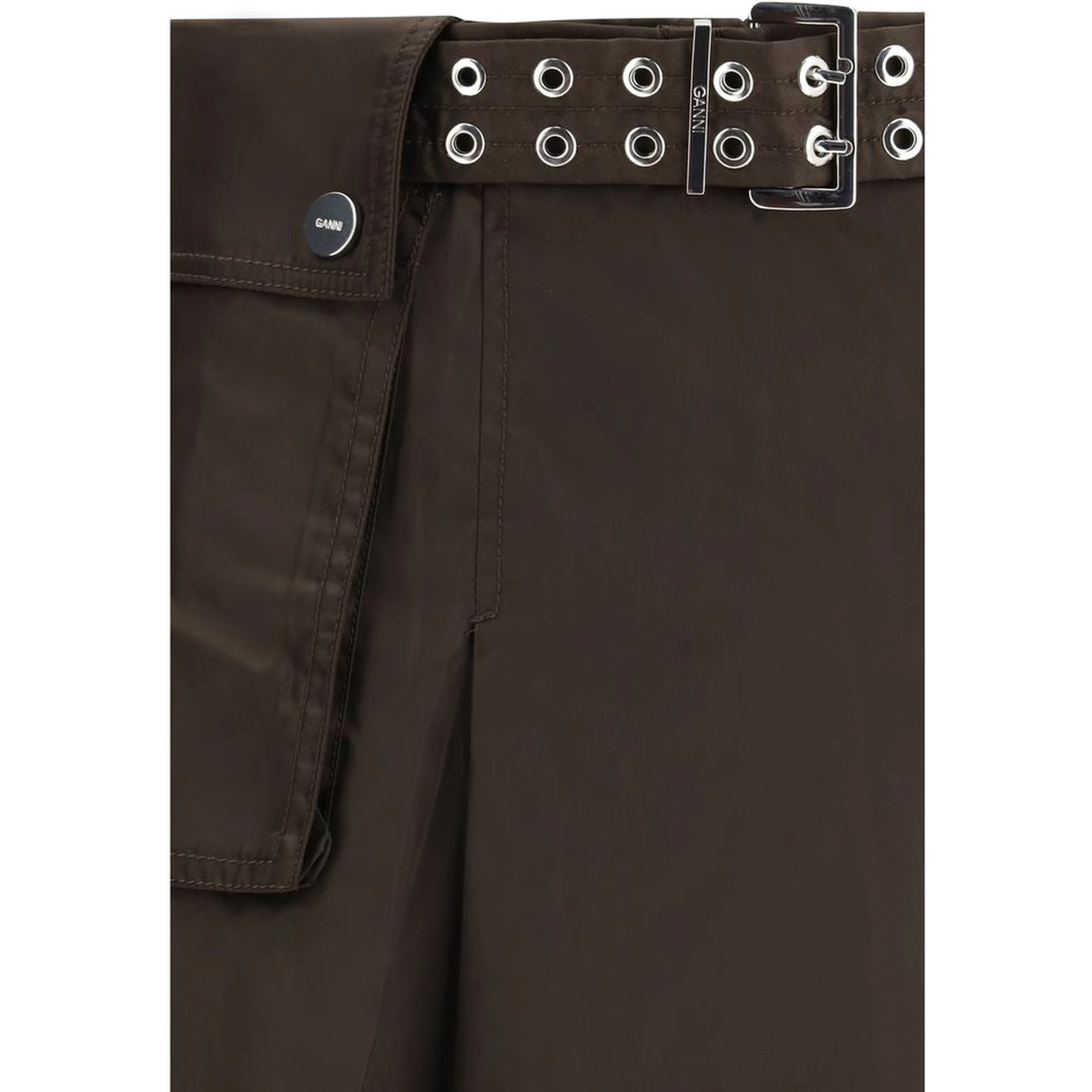 Brown Recycled Polyamide Long Skirt