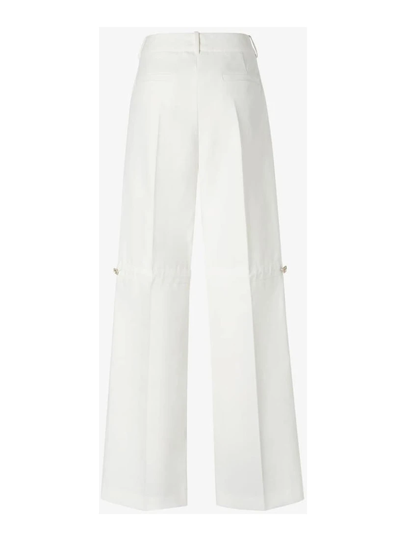 Wide leg cotton pants