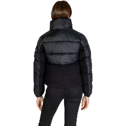 Black Polyester Full-Length Jacket