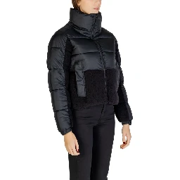 Black Polyester Full-Length Jacket