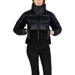 Black Polyester Full-Length Jacket