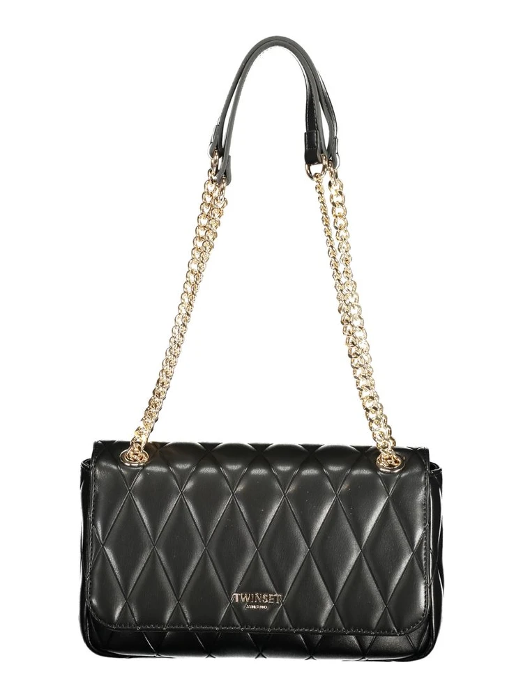 Black Polyurethane Women Handbag