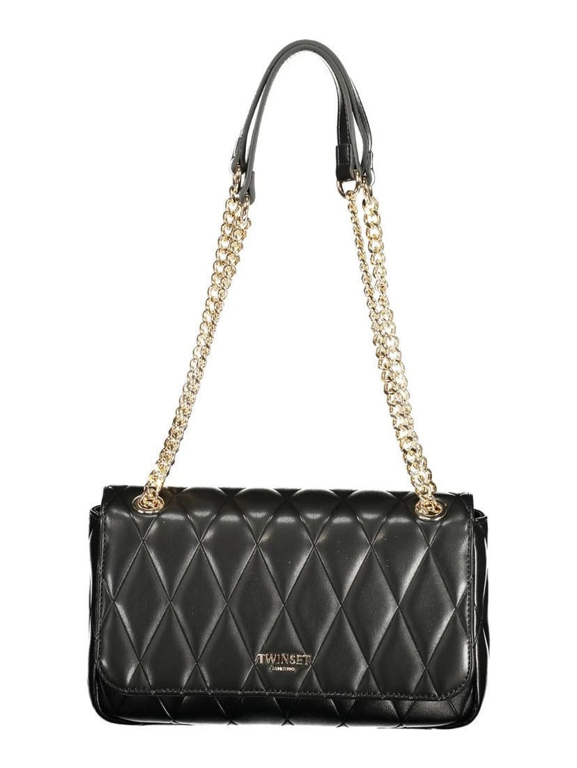 Black Polyurethane Women Handbag