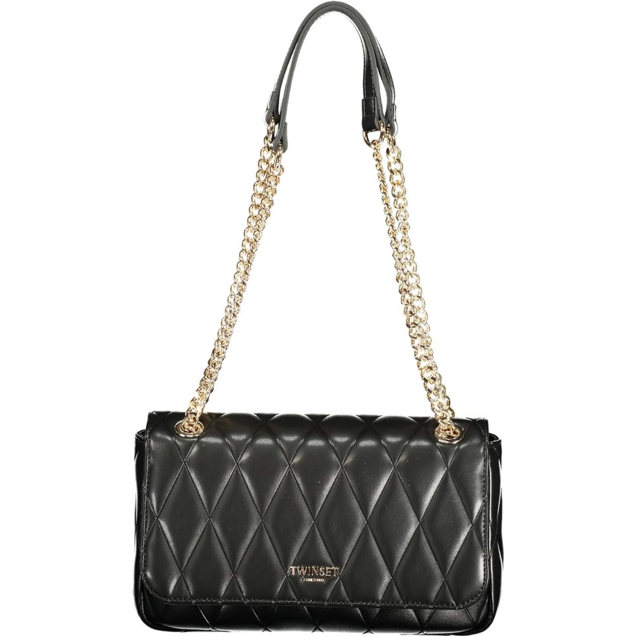 Black Polyurethane Women Handbag