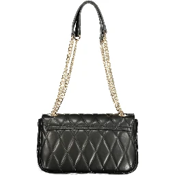 Black Polyurethane Women Handbag