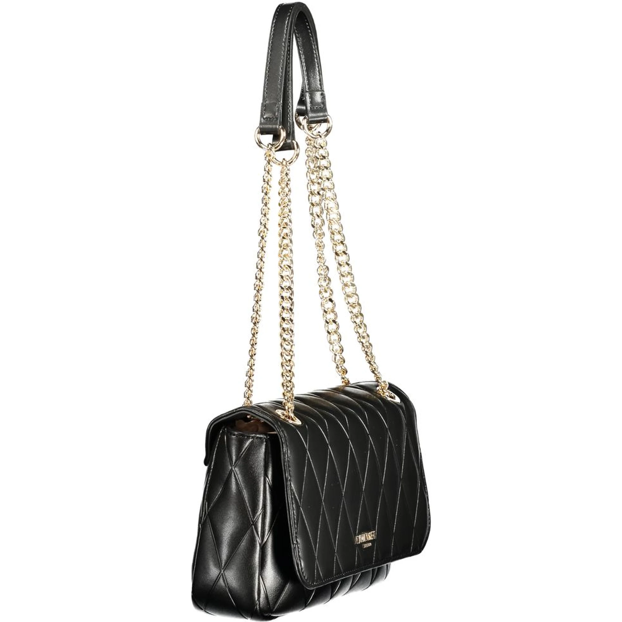 Black Polyurethane Women Handbag