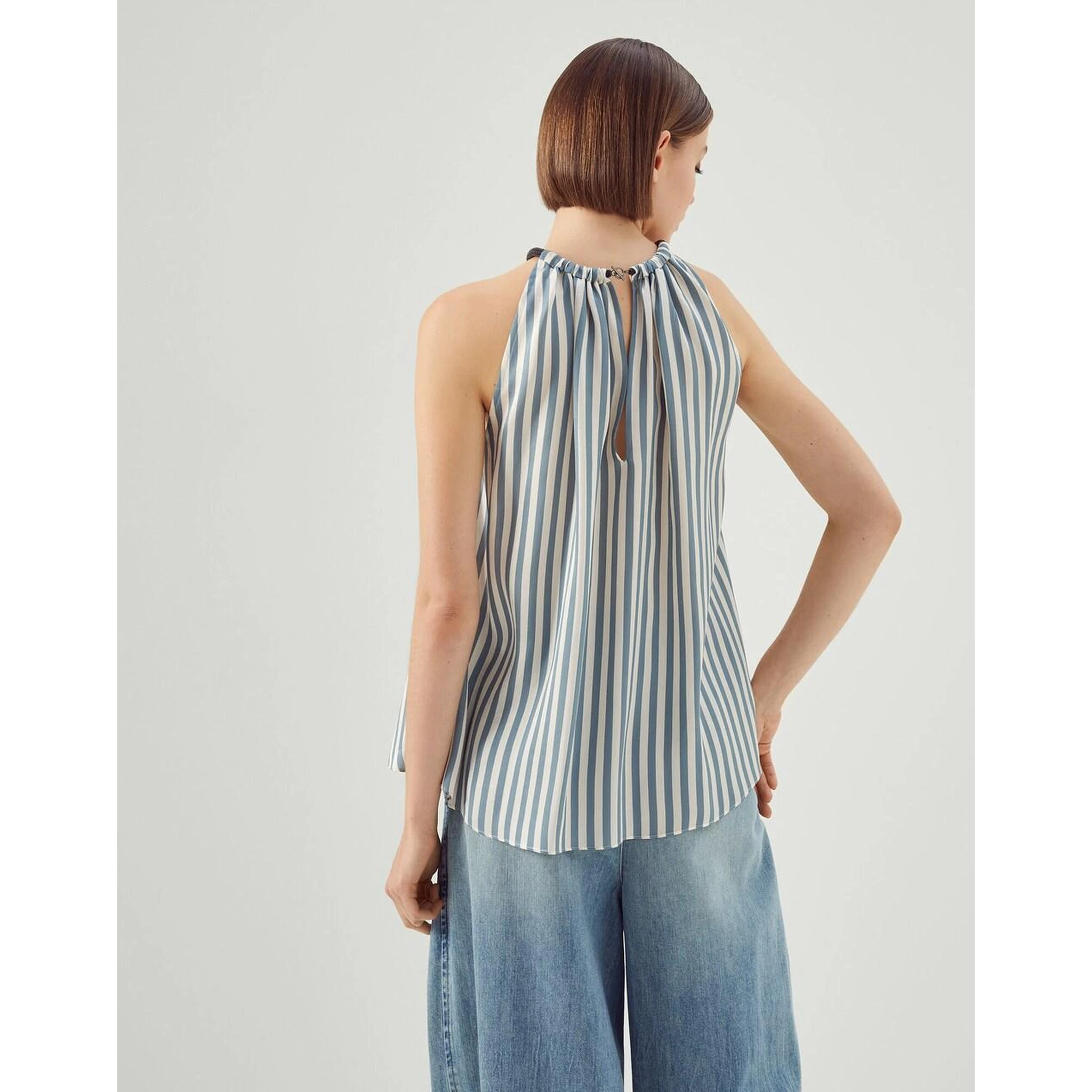 Blue Viscose T-Shirt