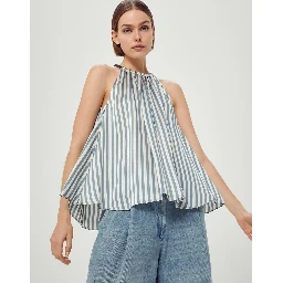 Blue Viscose T-Shirt