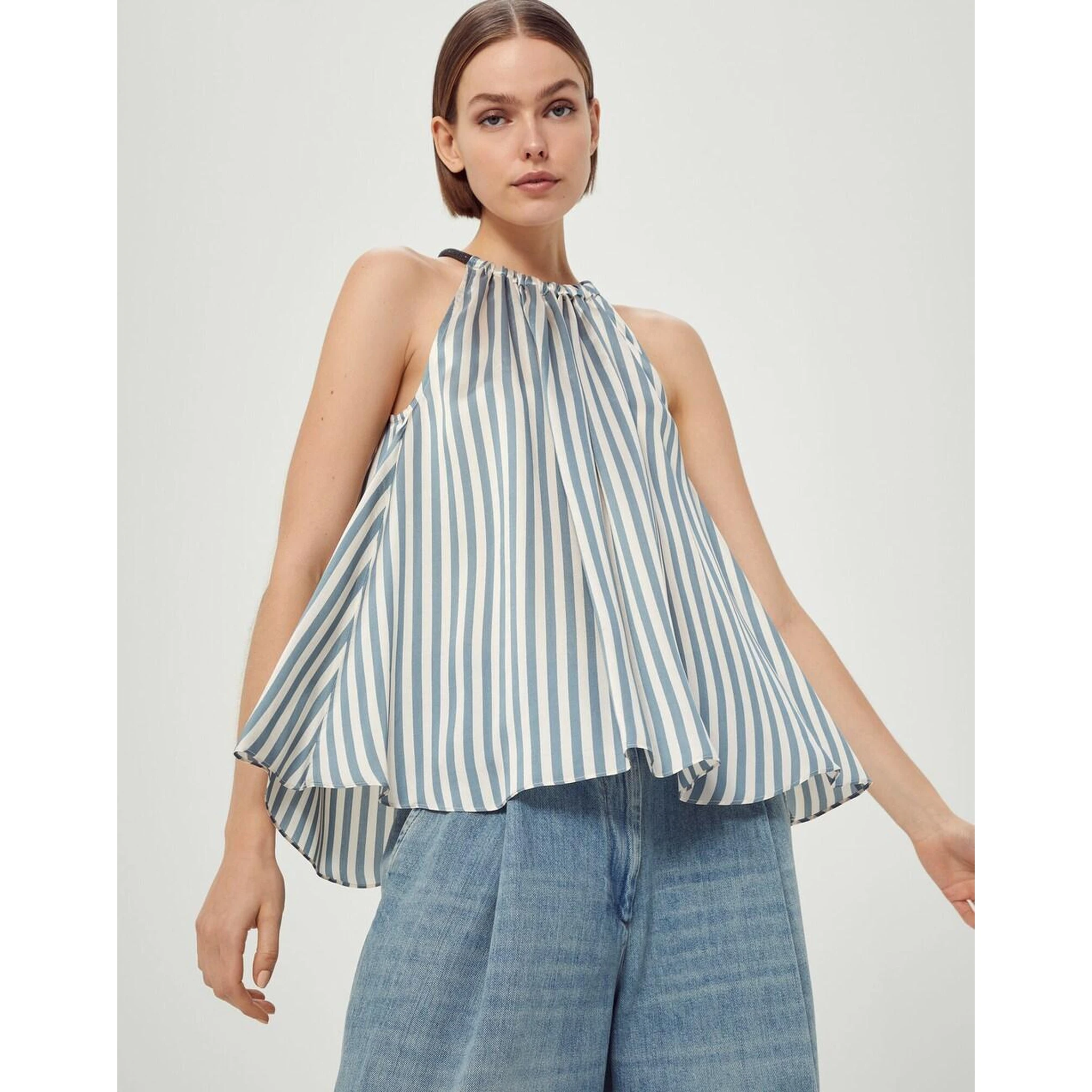 Blue Viscose T-Shirt