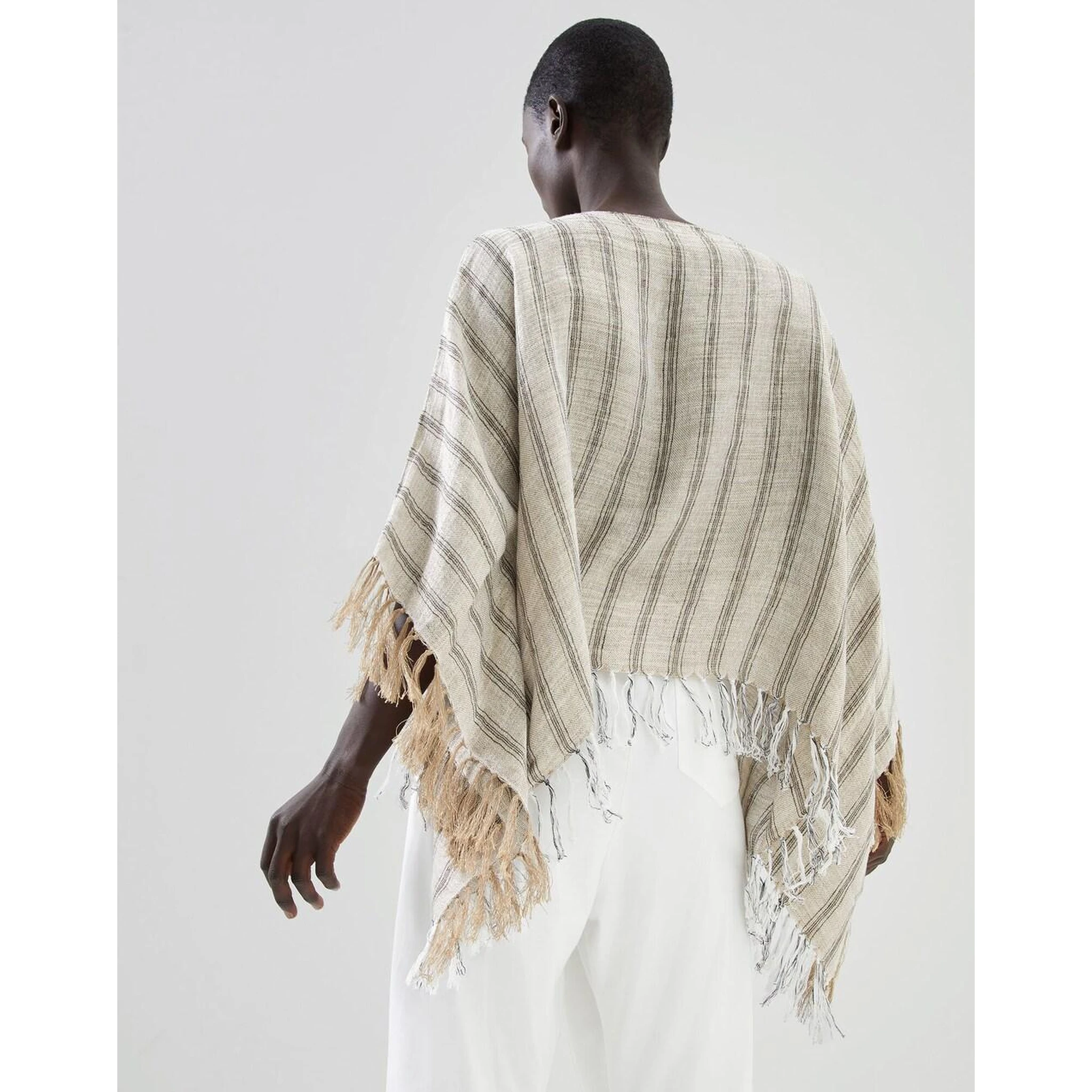 Black Linen Poncho