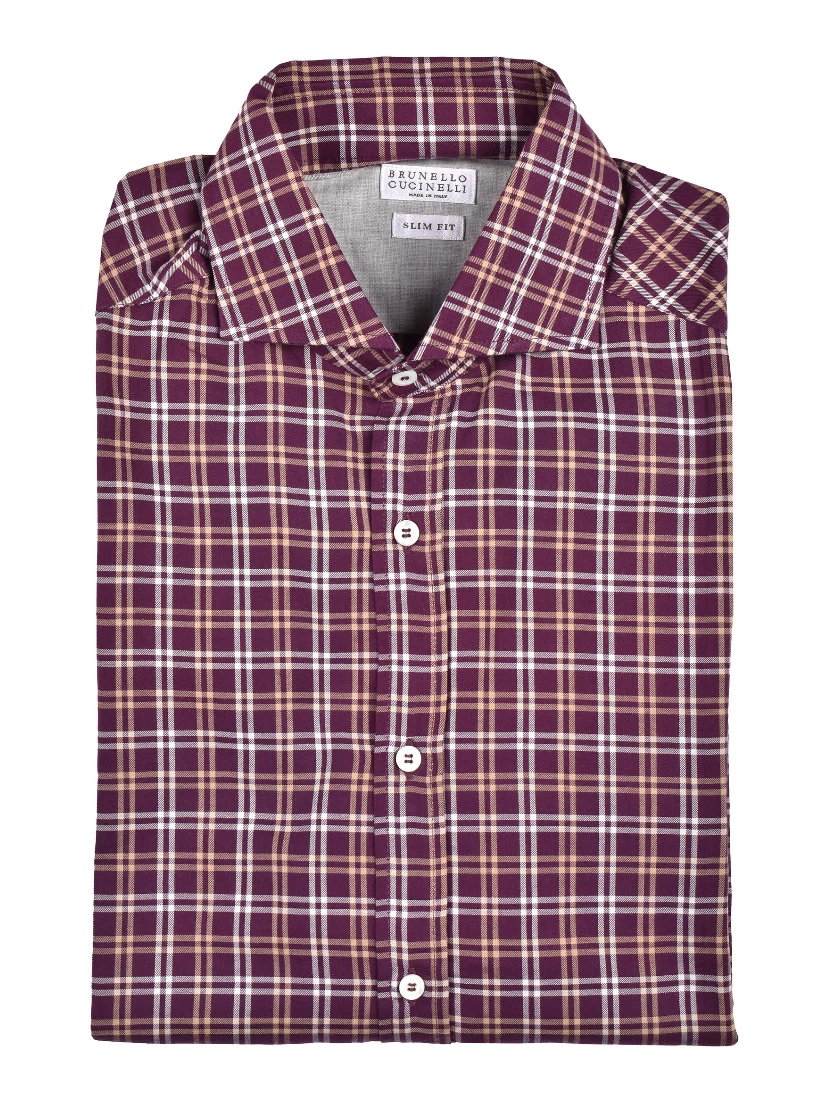 Brown Cotton Pattern Shirt