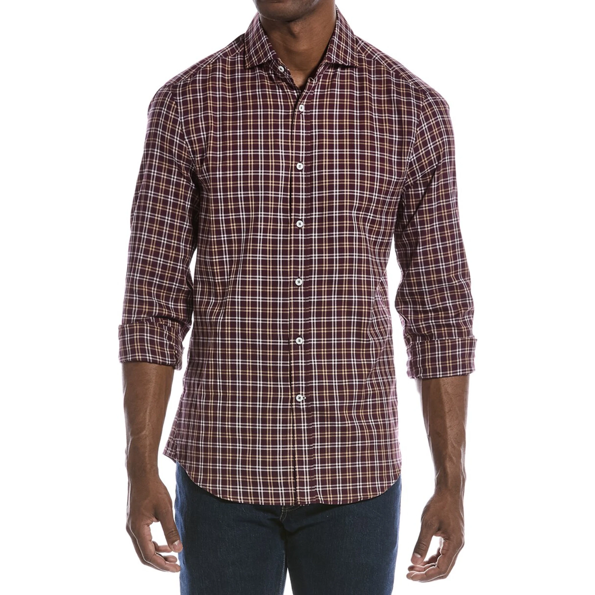 Brown Cotton Pattern Shirt