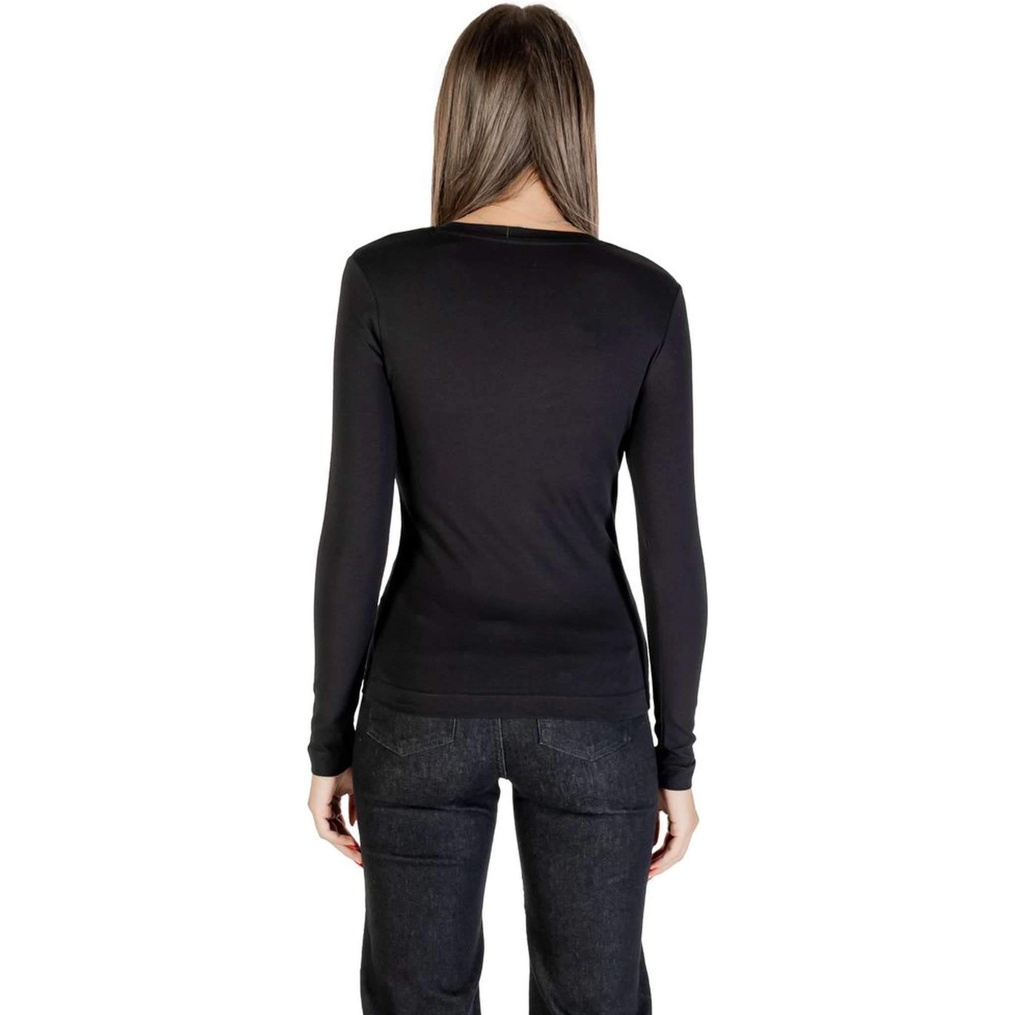 Black Cotton Long Sleeve T-Shirt