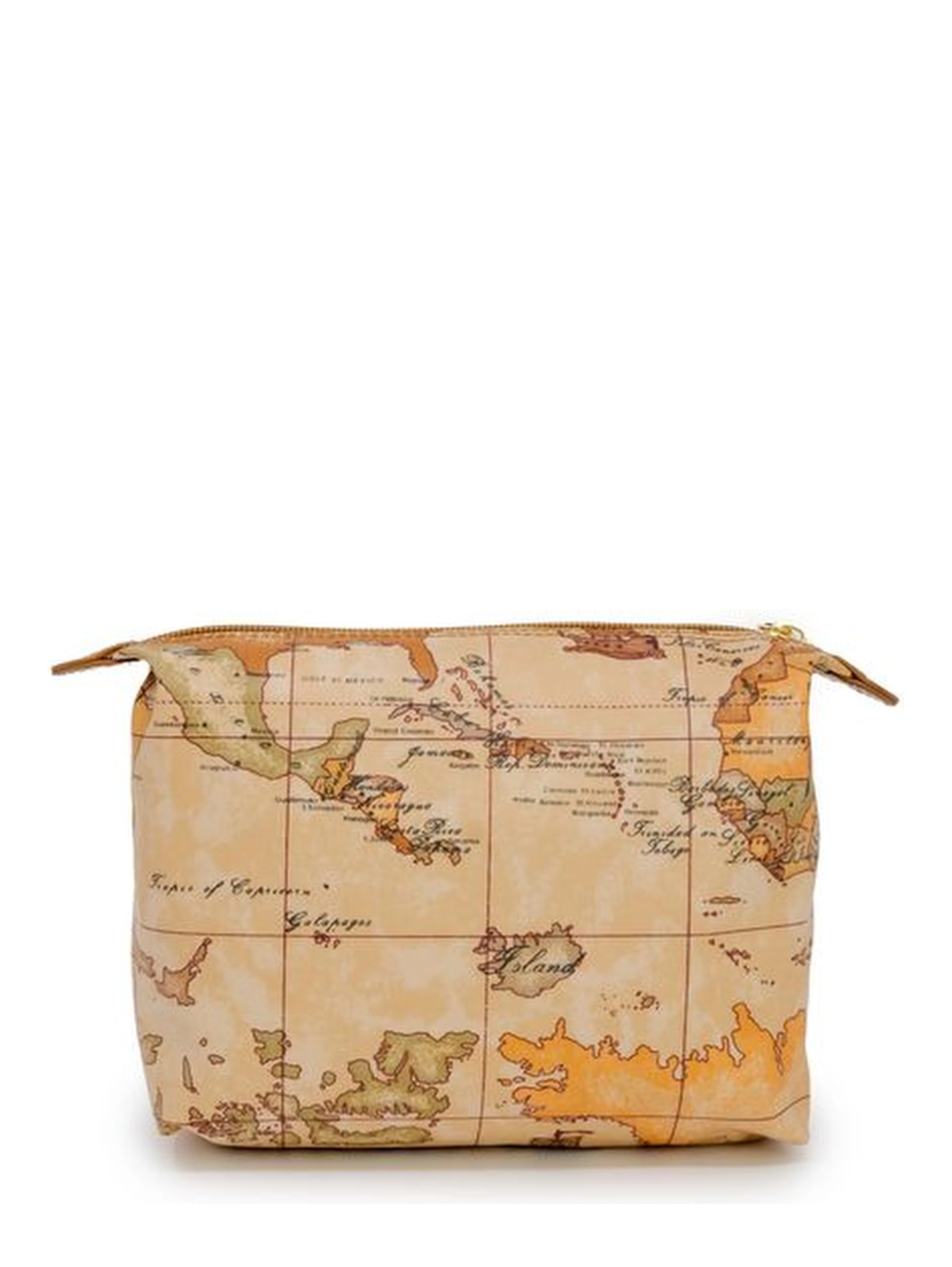 Beige Polyester Clutch Bag