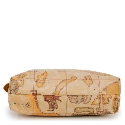 Beige Polyester Clutch Bag