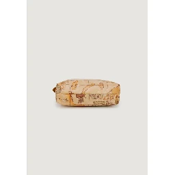 Beige Polyester Clutch Bag