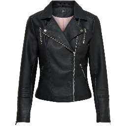 Black Viscose Biker Jacket