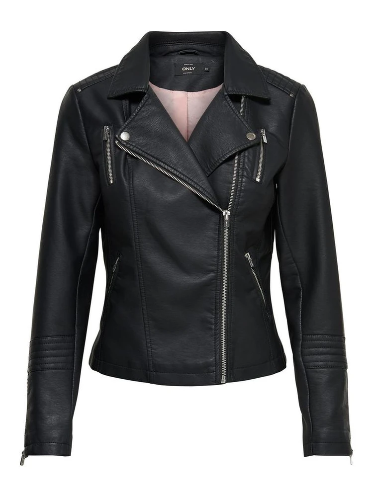 Black Viscose Biker Jacket