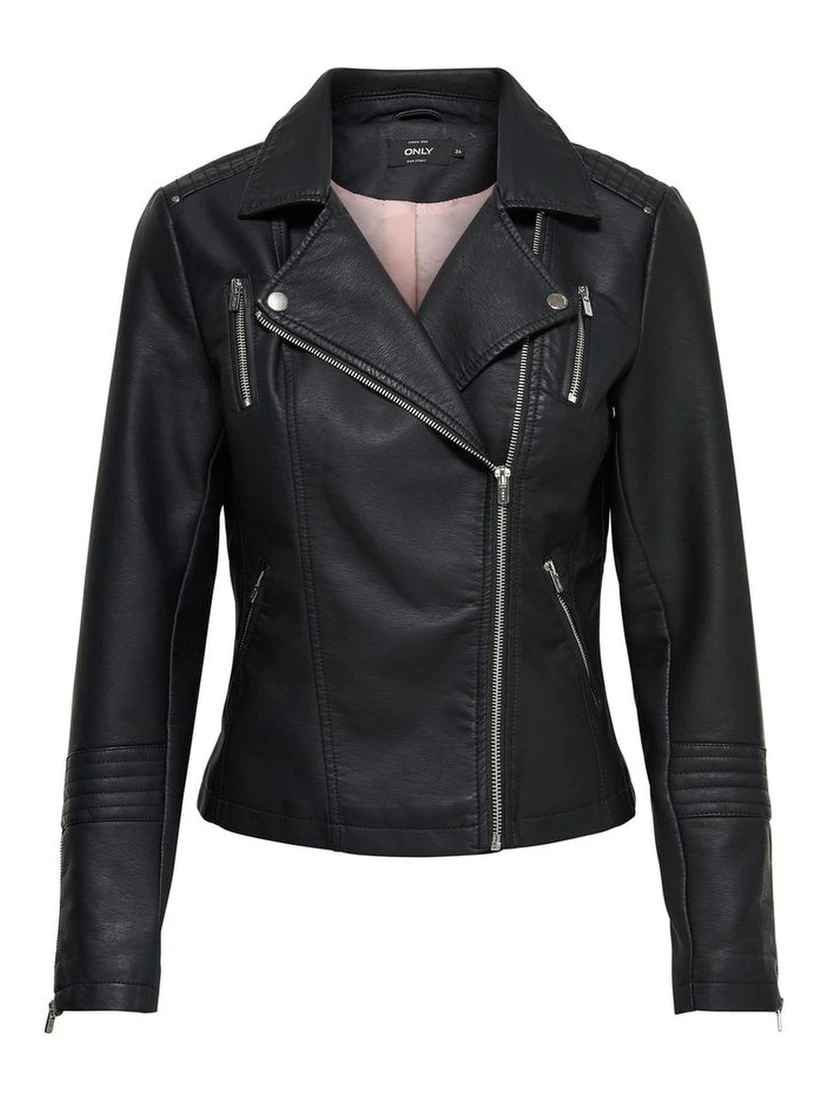 Black Viscose Biker Jacket