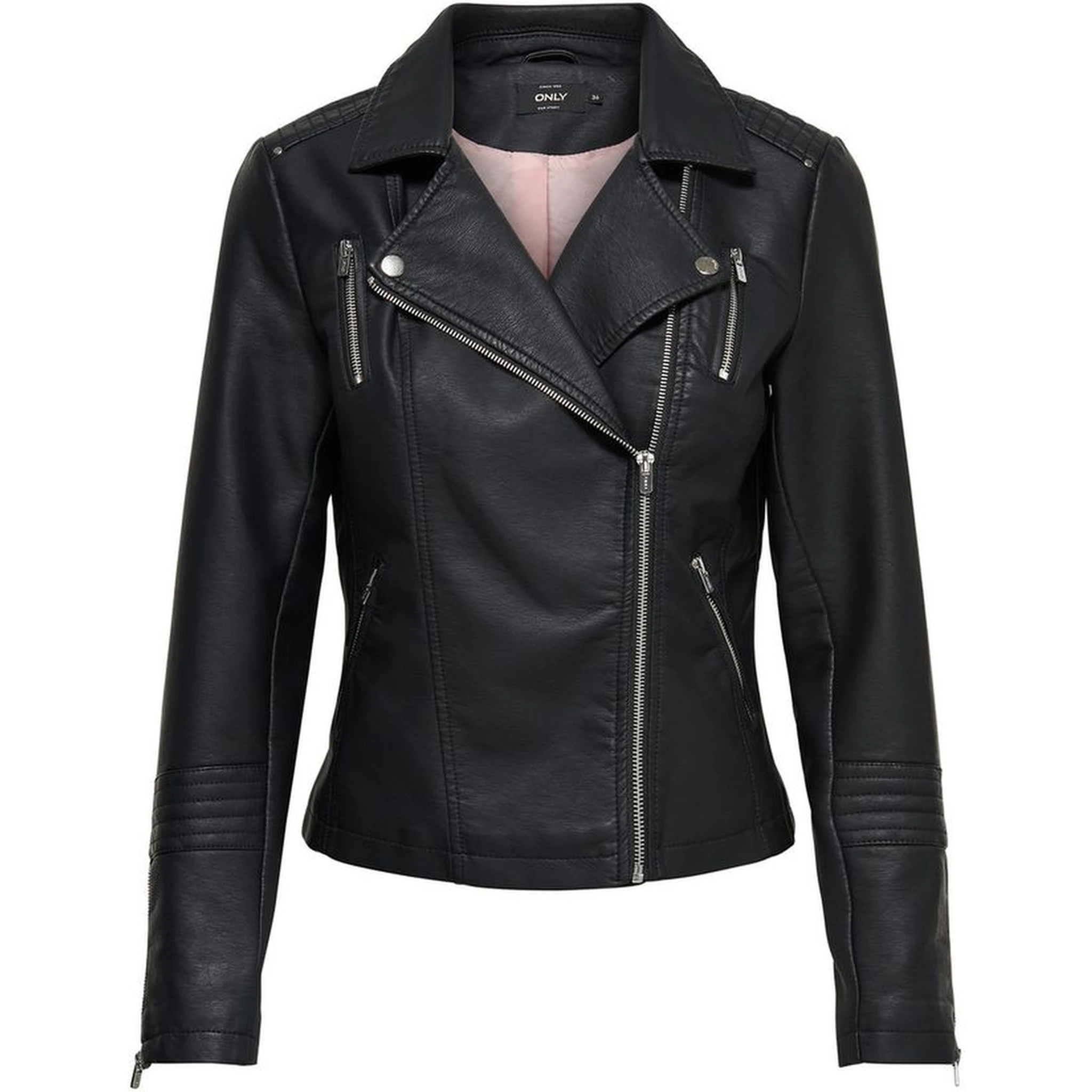 Black Viscose Biker Jacket