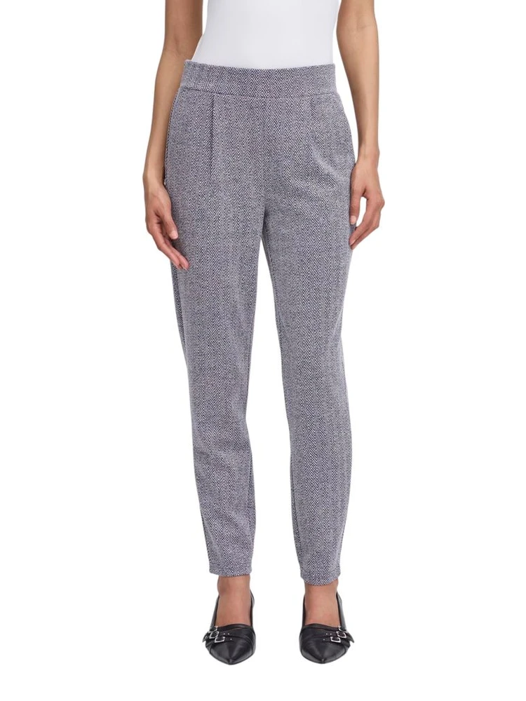 Blue Polyester Skinny Pants