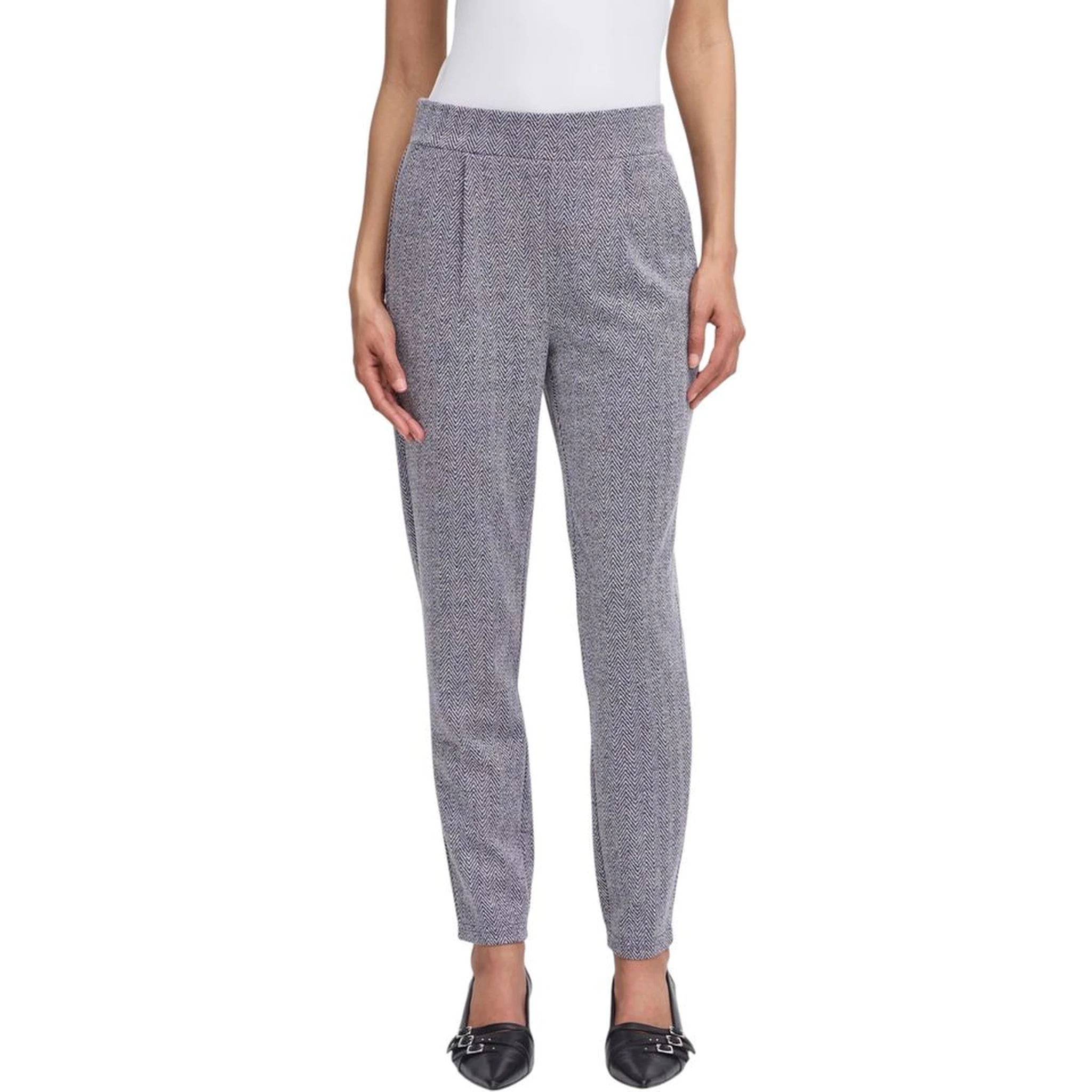 Blue Polyester Skinny Pants