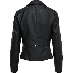 Black Viscose Biker Jacket