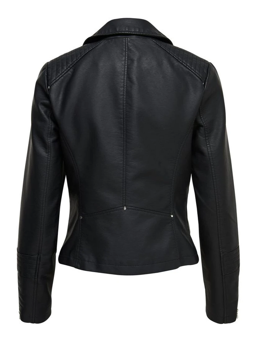 Black Viscose Biker Jacket