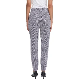 Blue Polyester Skinny Pants