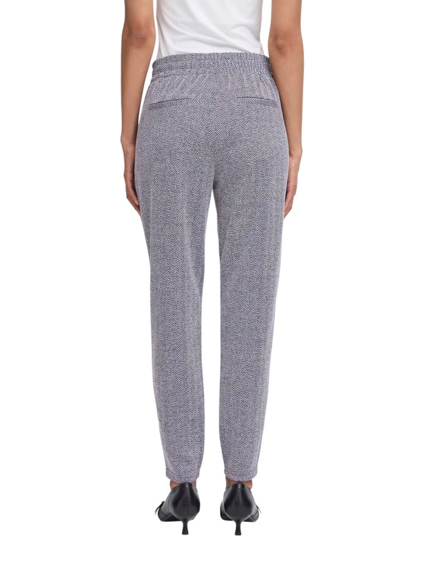 Blue Polyester Skinny Pants