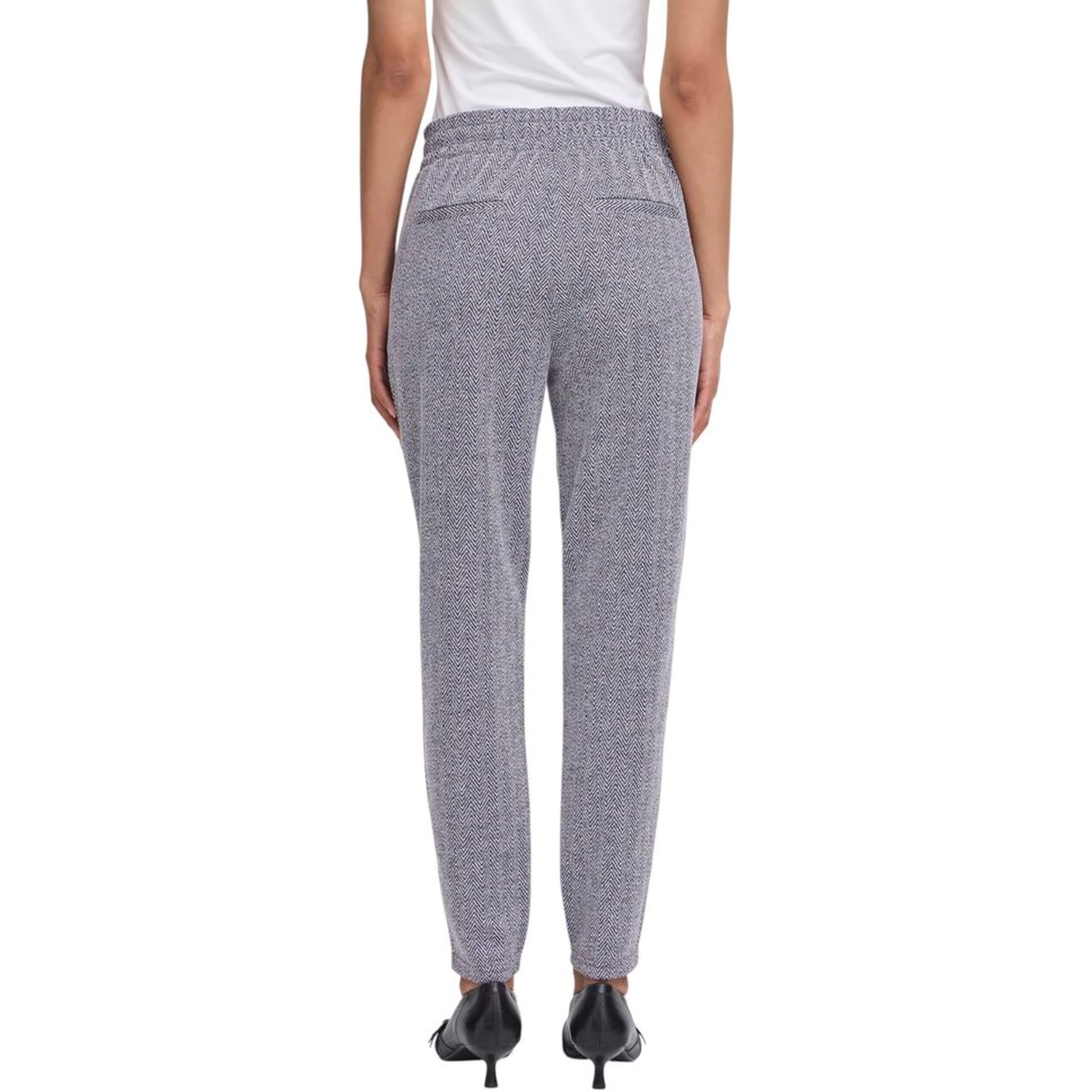 Blue Polyester Skinny Pants