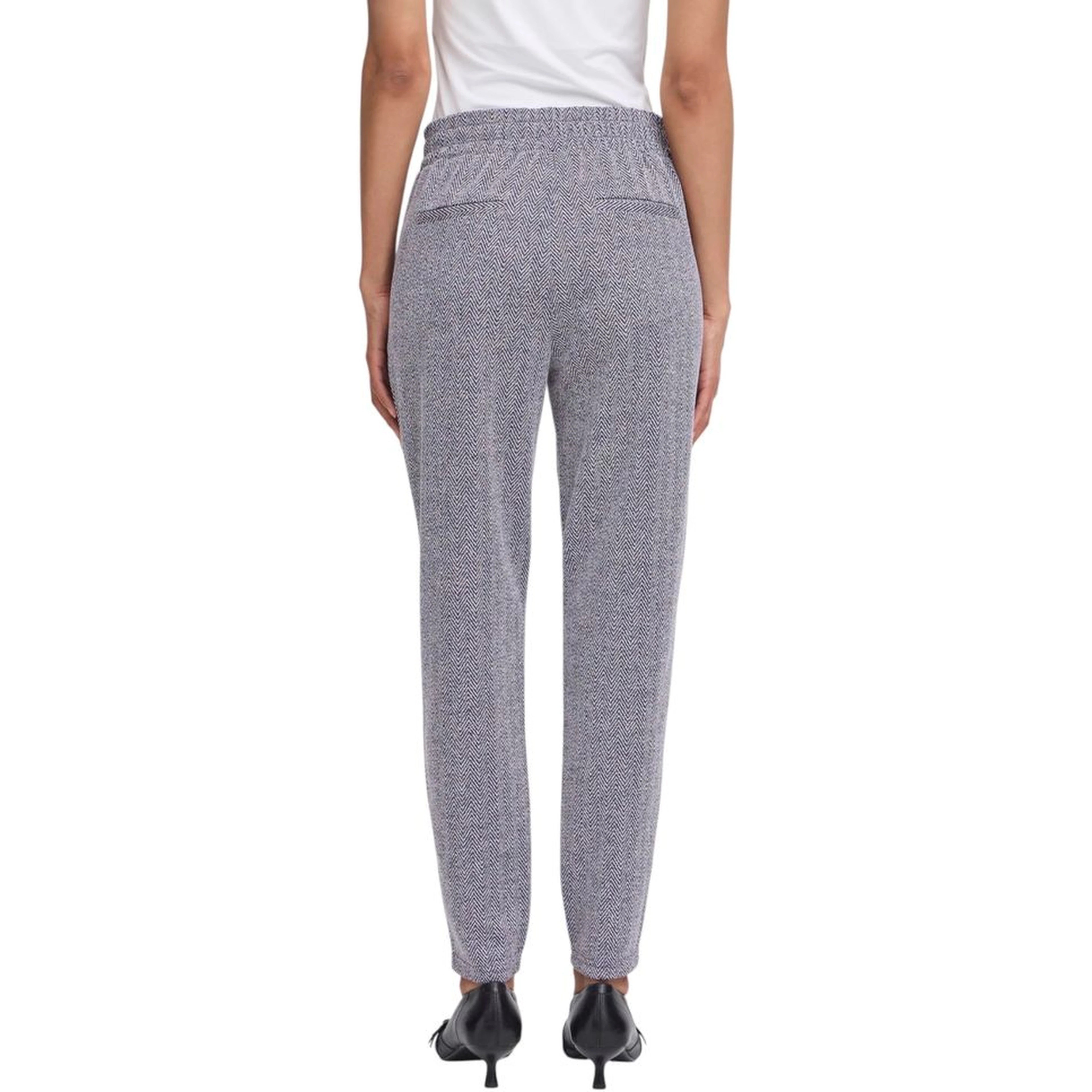Blue Polyester Skinny Pants