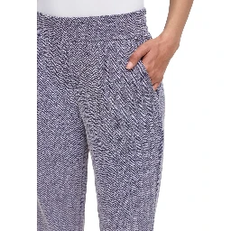 Blue Polyester Skinny Pants