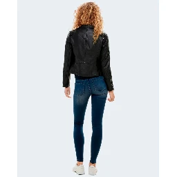 Black Viscose Biker Jacket