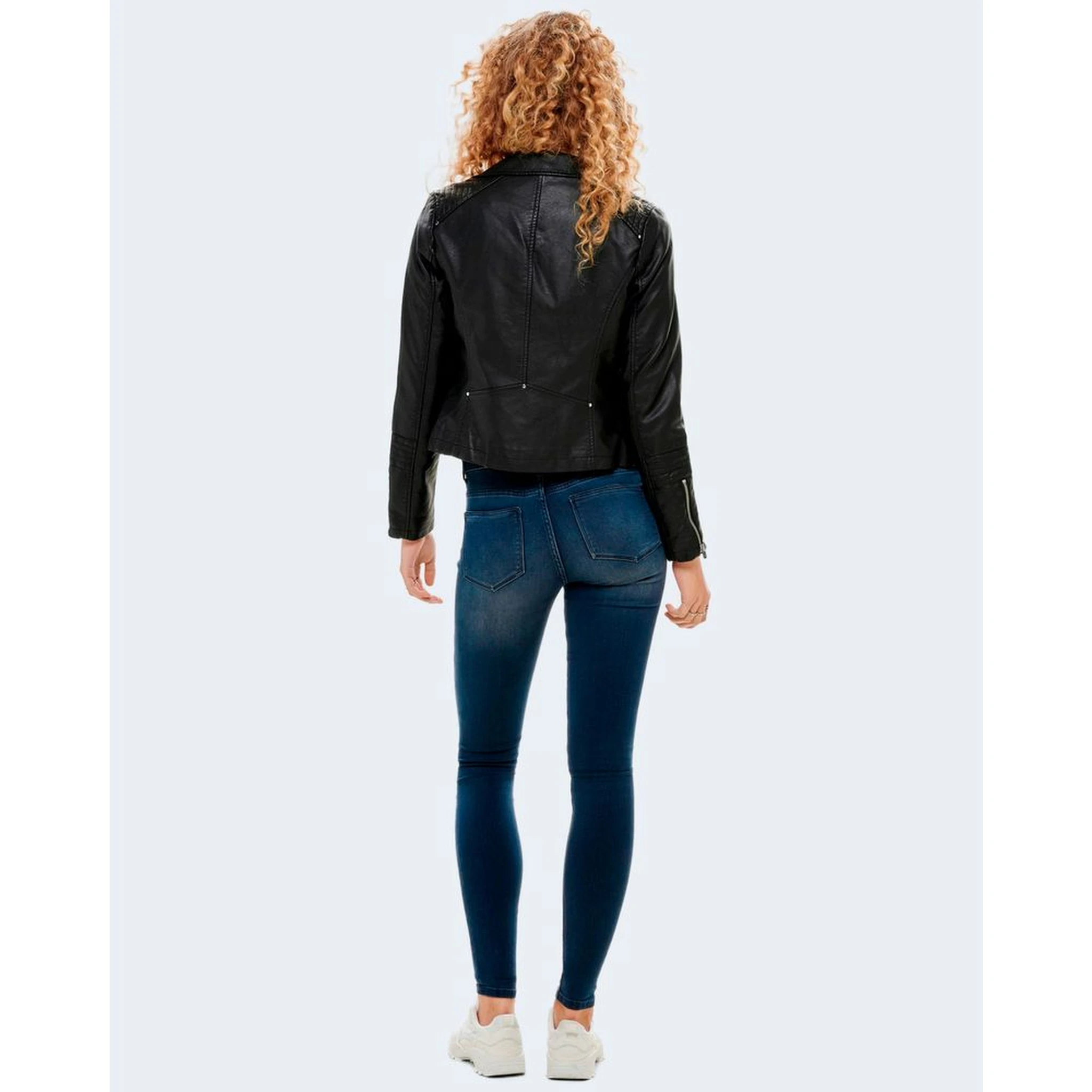 Black Viscose Biker Jacket