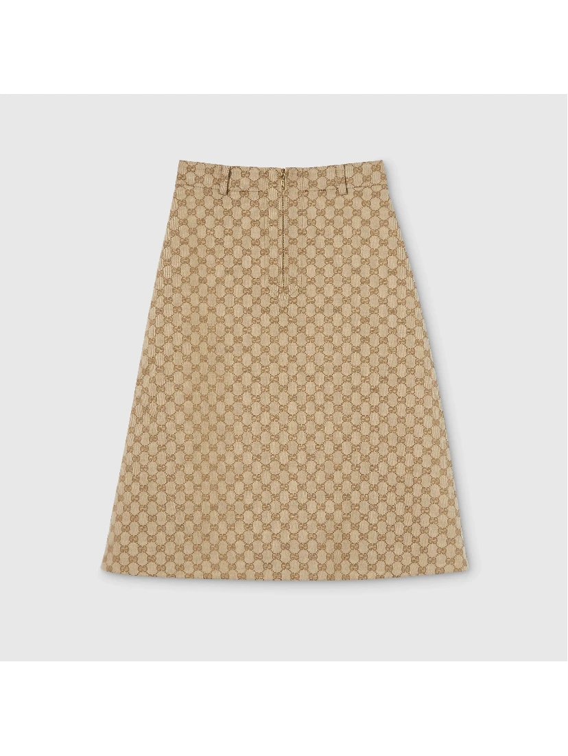 Cotton GG midi skirt